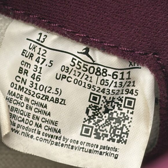 Jordan Men\'s Air Jordan 1 Retro High OG 555088-611 Bordeaux Size 13 main image 16